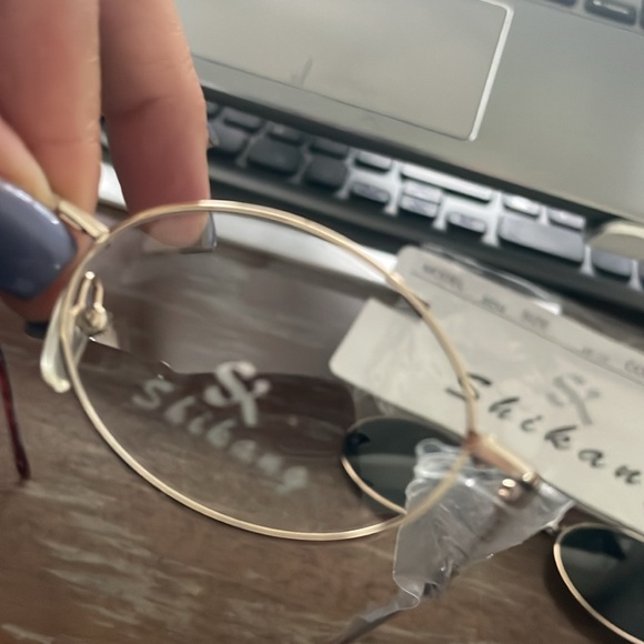 Shikang ZC84 Gold clip on Sunglasses lenses eyeglasses demo lens 47-17-140 main image 11
